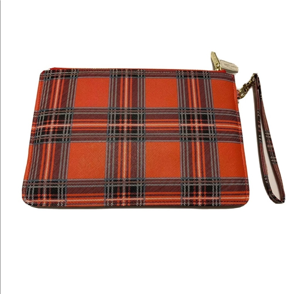Simply Southern Leather Zip Clutch Tartan Plaid - Picture 2 of 7